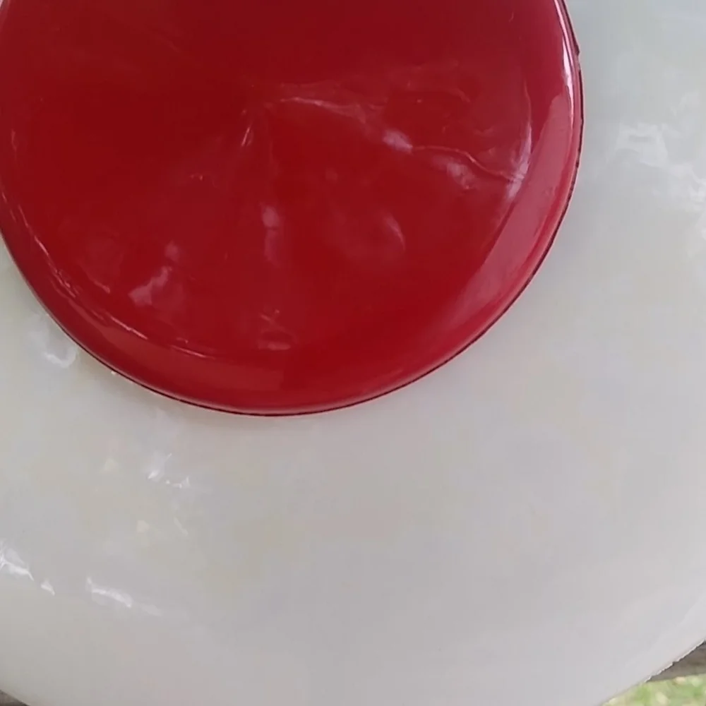 Perfectly Retro Mid-Century Modern Vinyl Red and White Ice Bucket with Lid